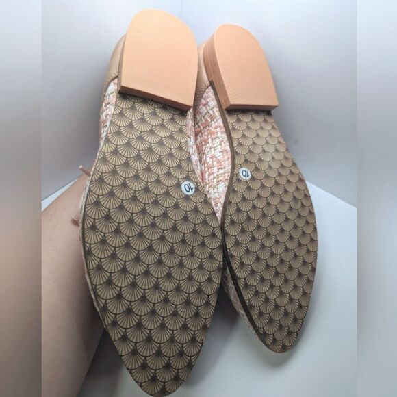 NWOB Kelsi Dagger Blush Pink Tweed & Leather Lace Up Pointed Toe Oxfords 10 - Picture 9 of 10